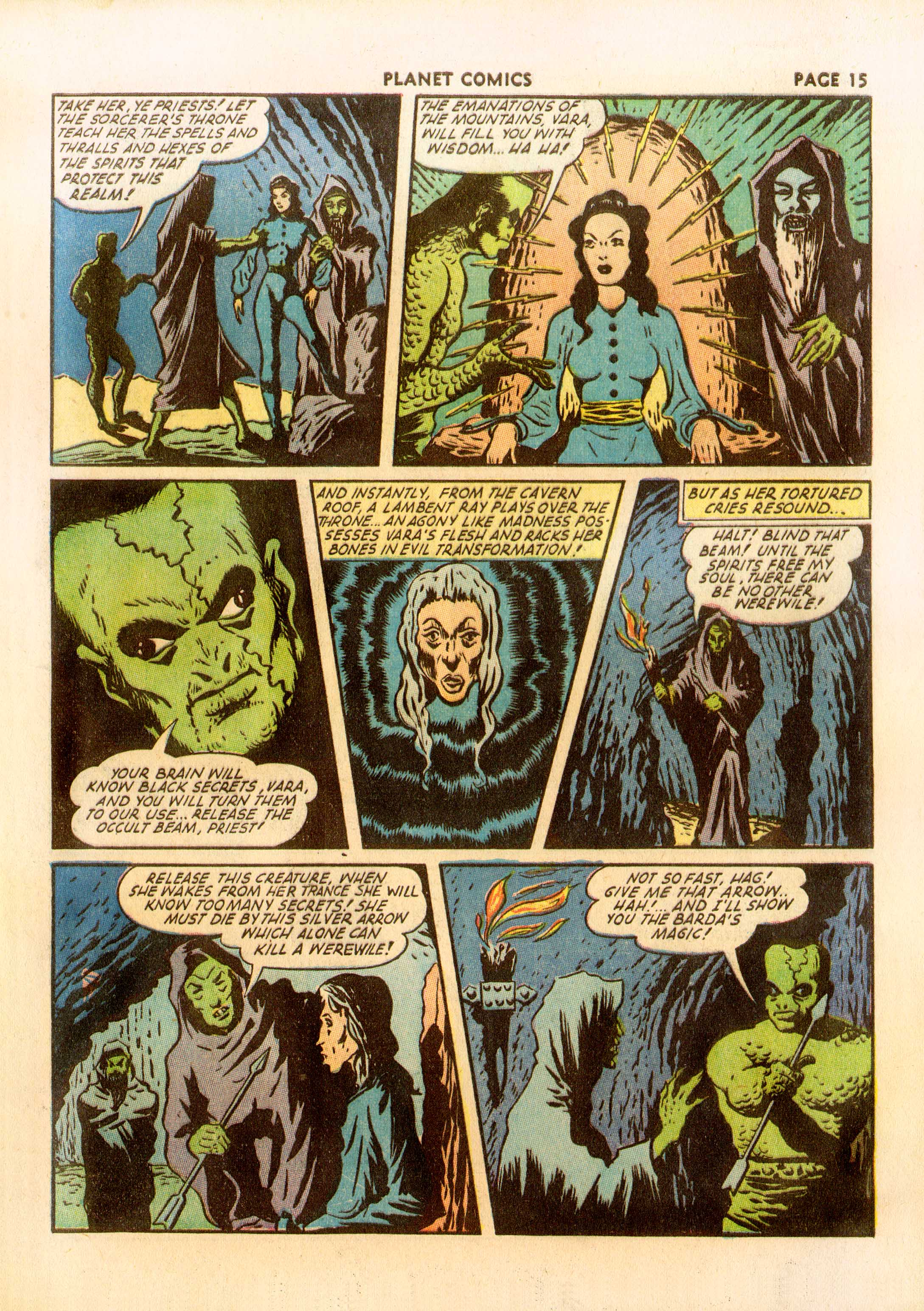 Planet Comics #23 (Fiction House), page 17. Public domain (US).