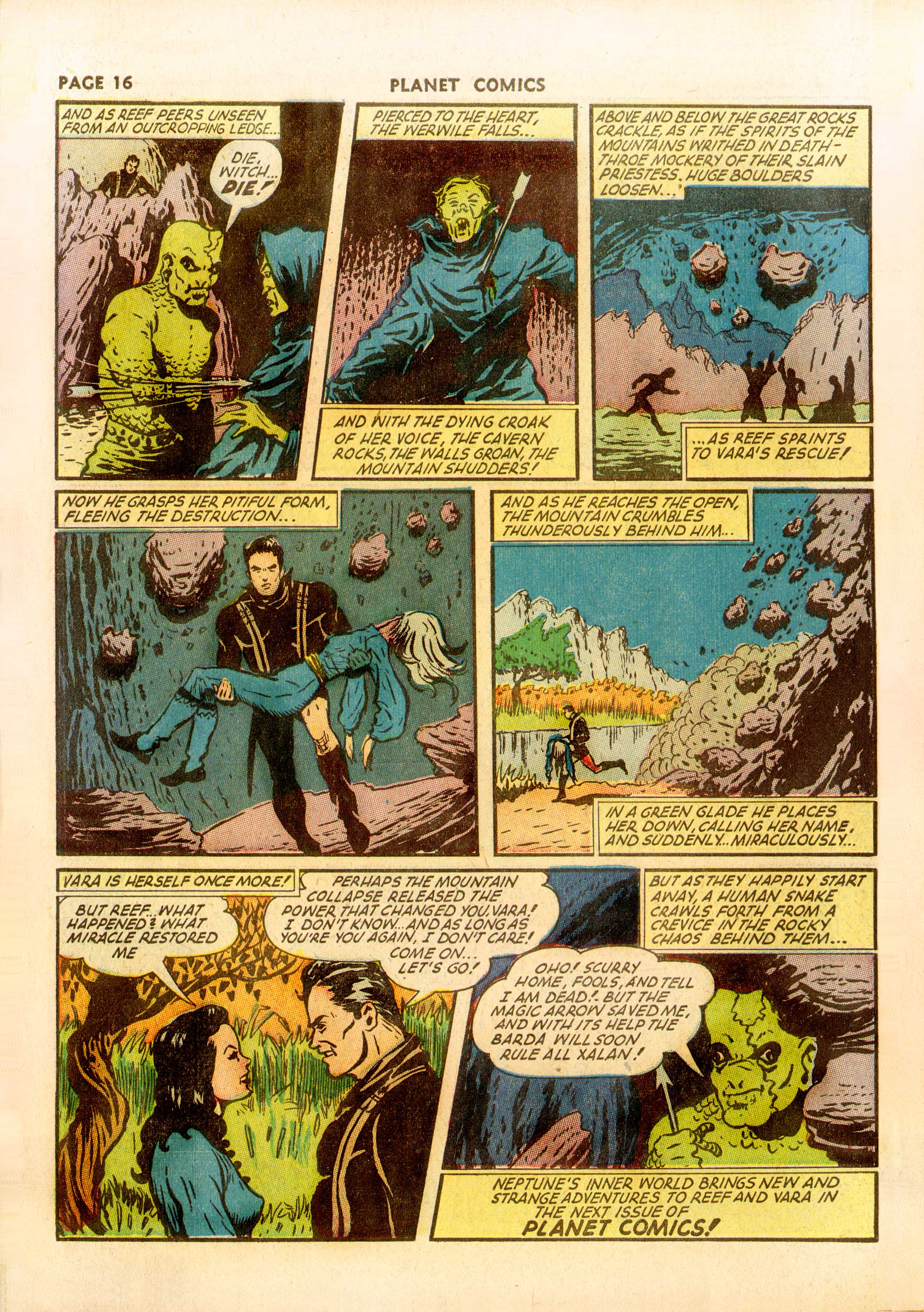Planet Comics #23 (Fiction House), page 18. Public domain (US).