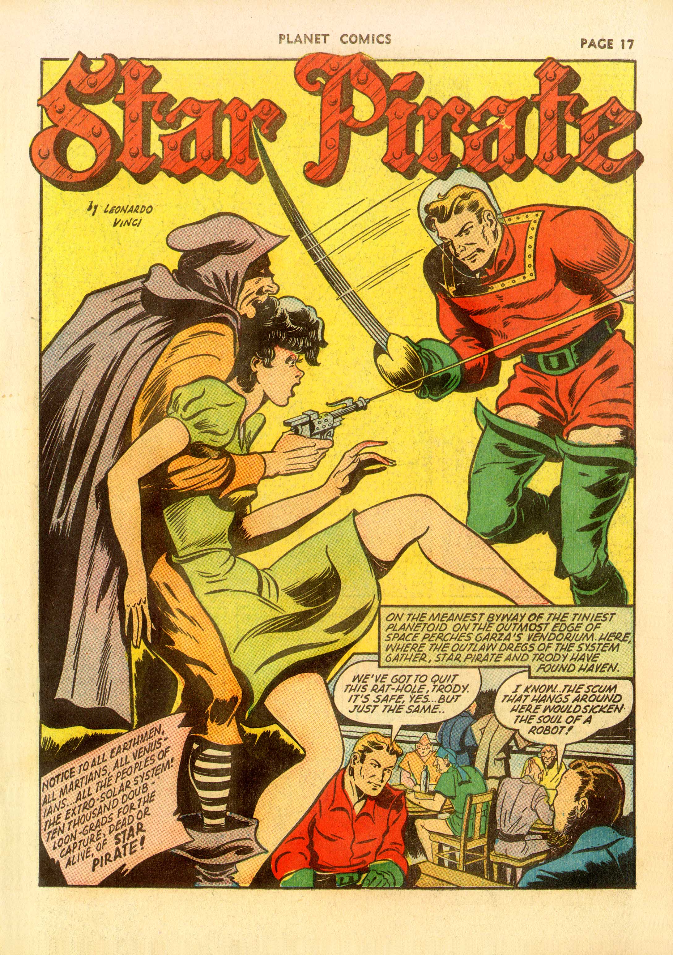 Planet Comics #23 (Fiction House), page 19. Public domain (US).