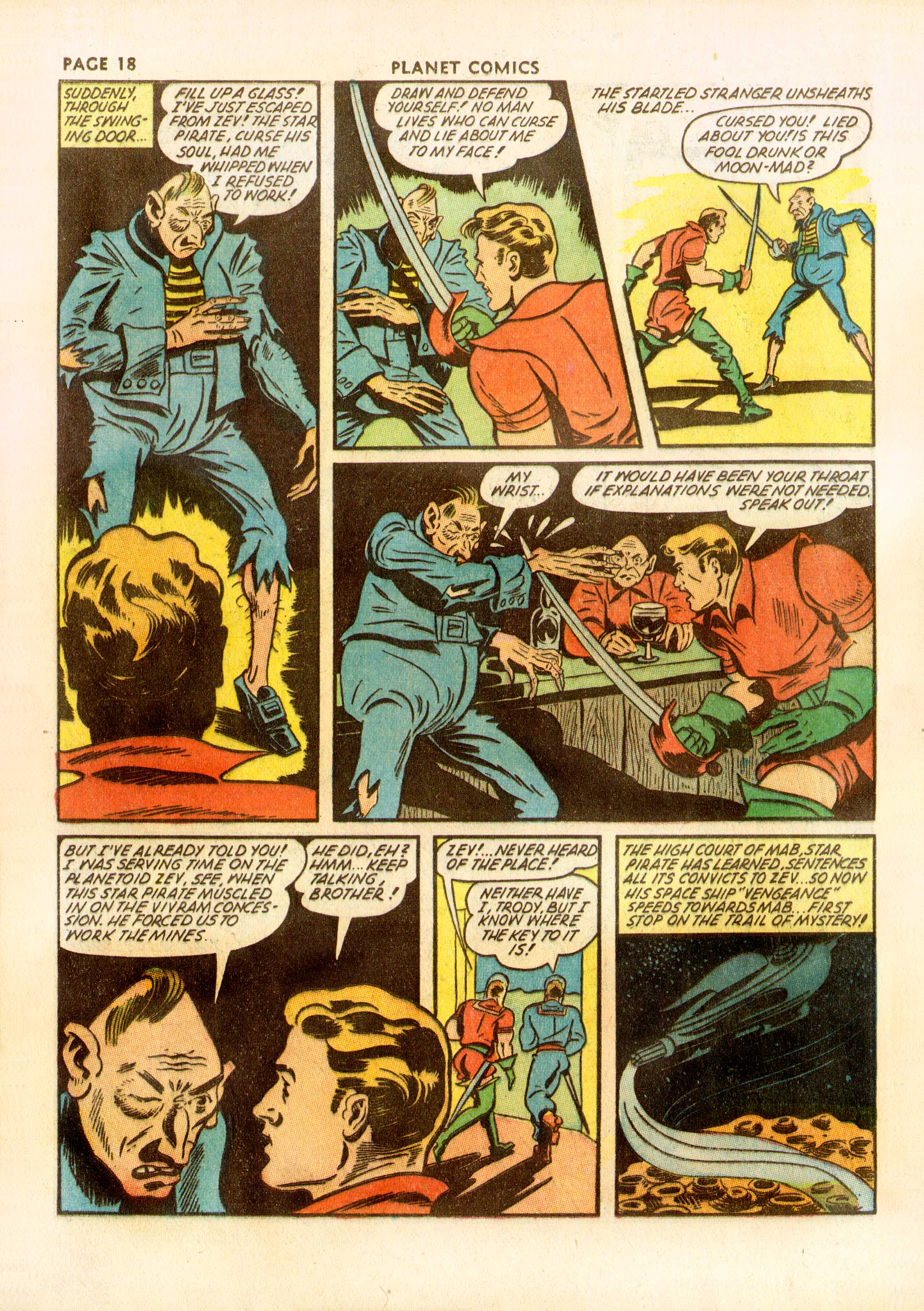 Planet Comics #23 (Fiction House), page 20. Public domain (US).