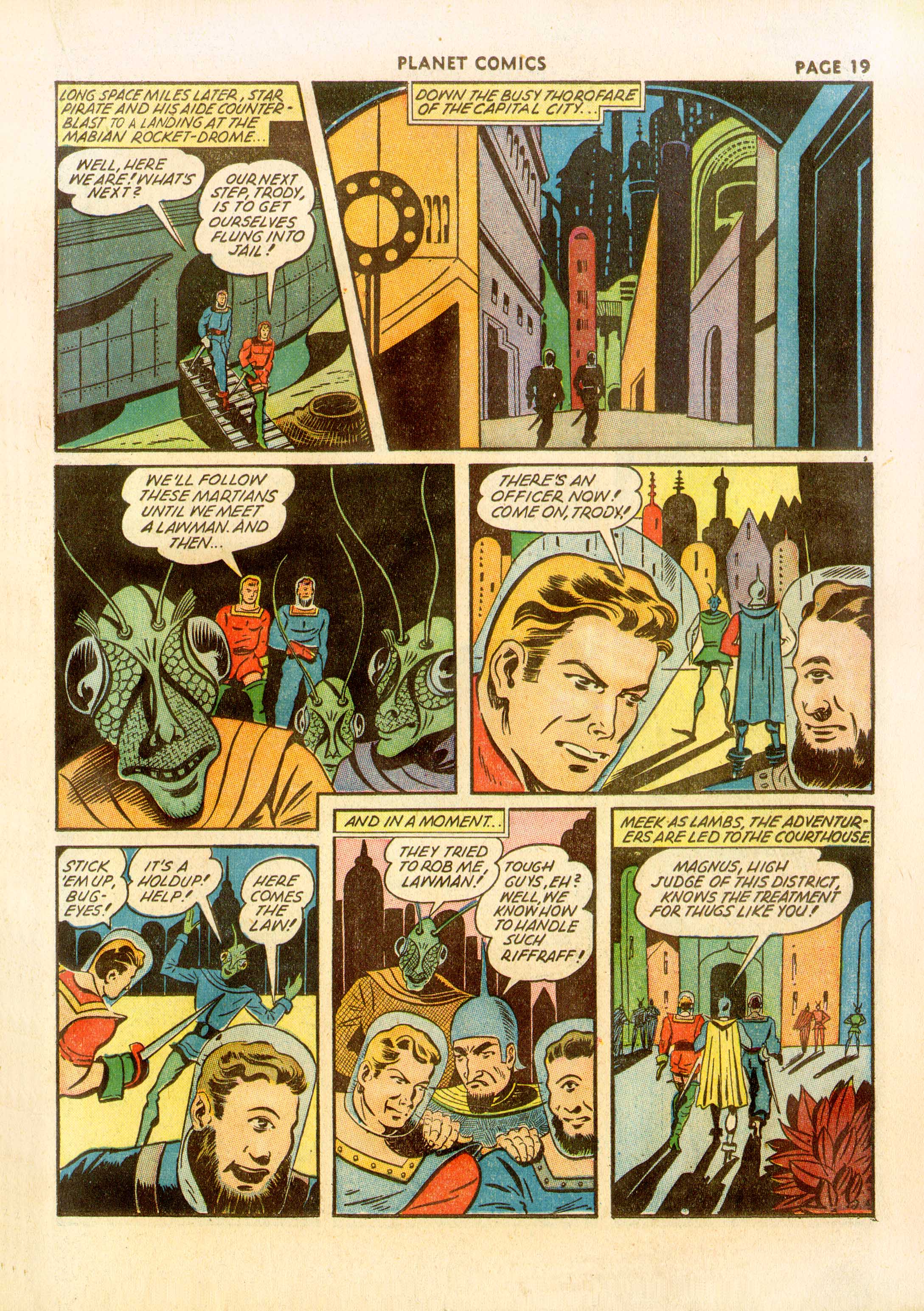 Planet Comics #23 (Fiction House), page 21. Public domain (US).