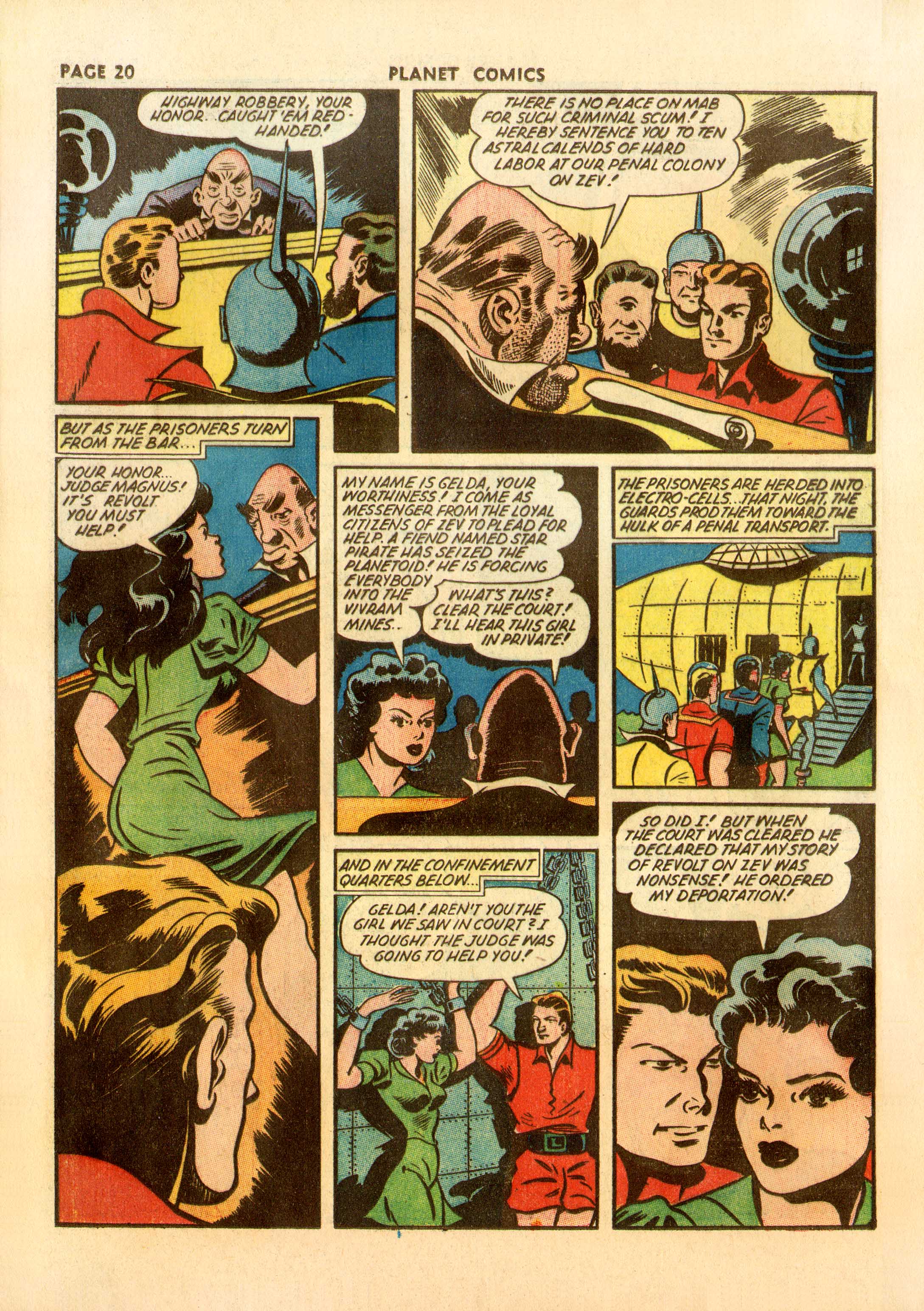 Planet Comics #23 (Fiction House), page 22. Public domain (US).