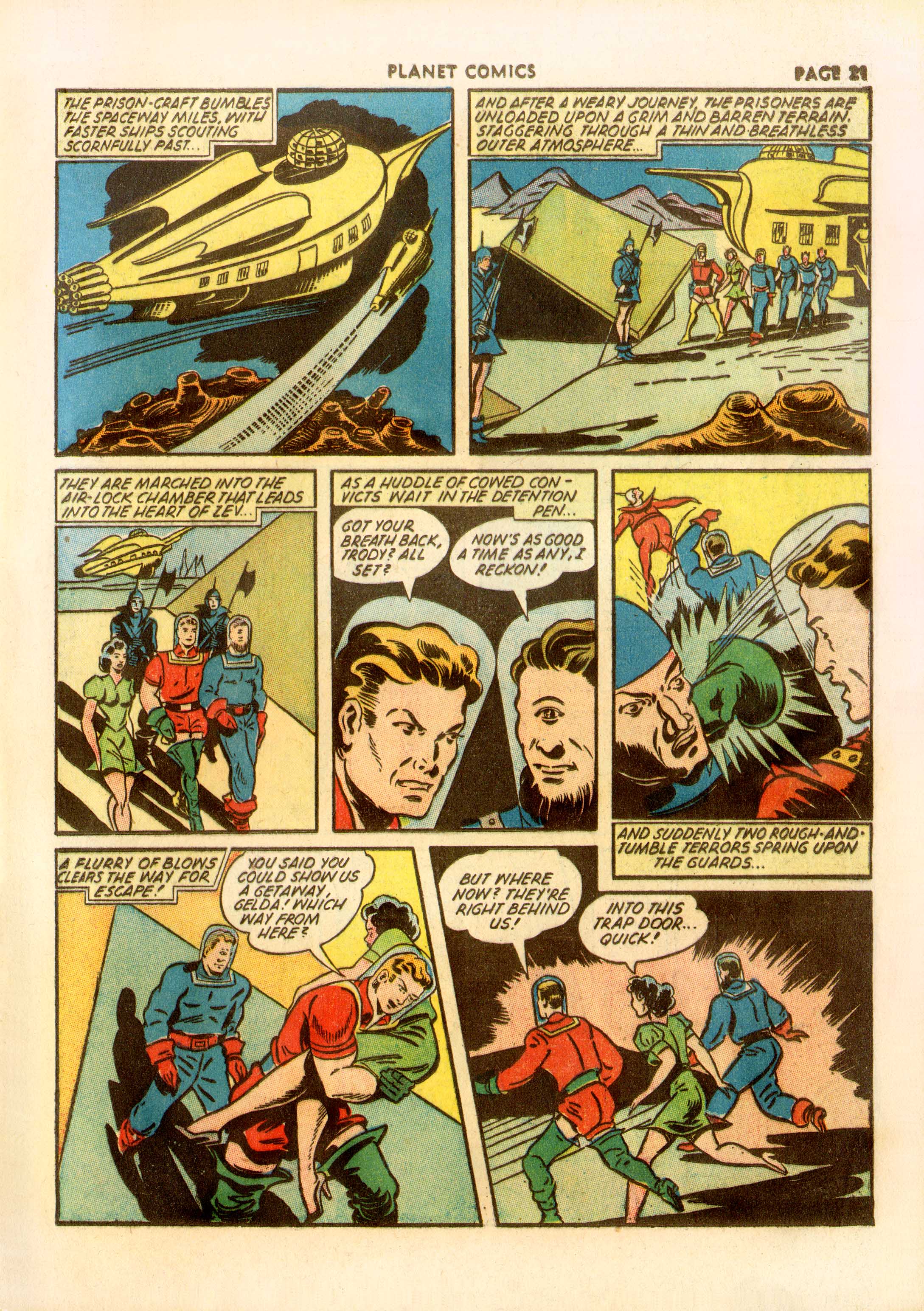 Planet Comics #23 (Fiction House), page 23. Public domain (US).