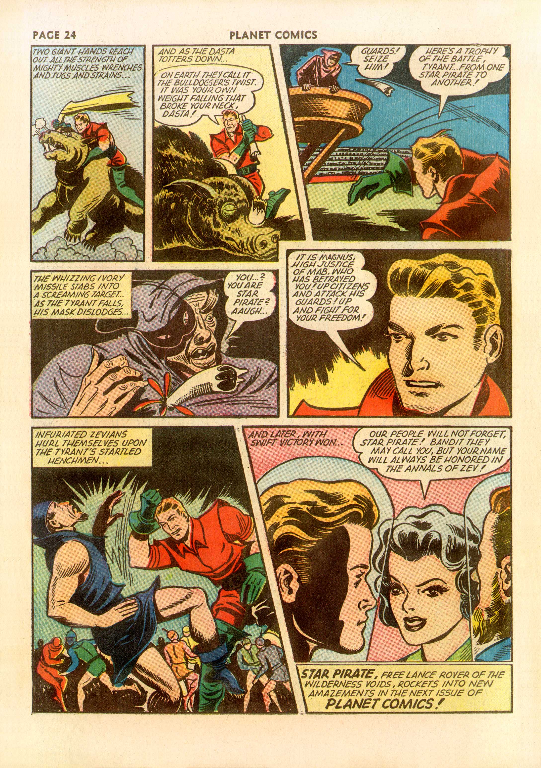 Planet Comics #23 (Fiction House), page 26. Public domain (US).