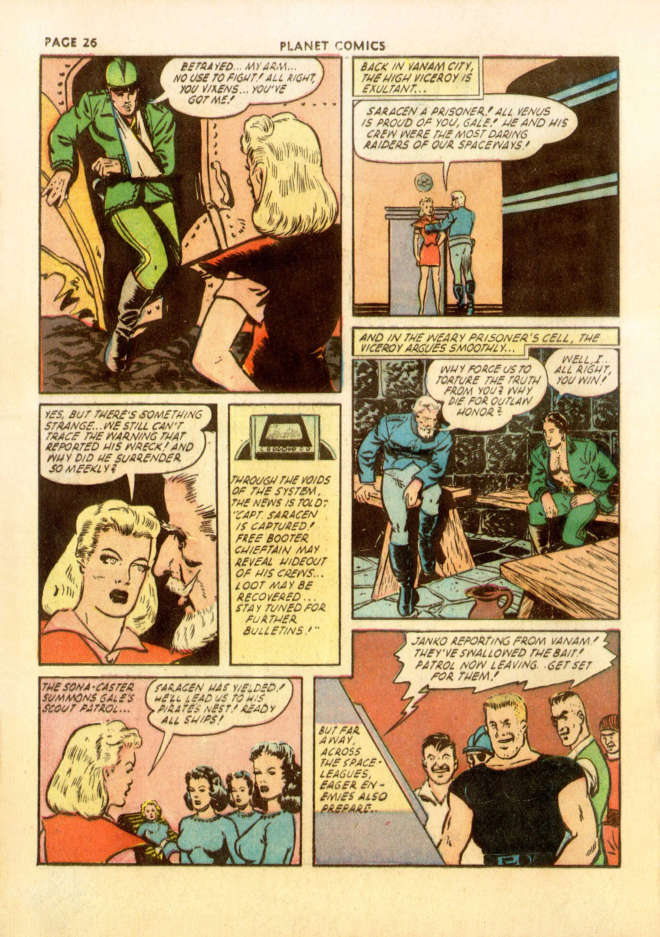 Planet Comics #23 (Fiction House), page 28. Public domain (US).