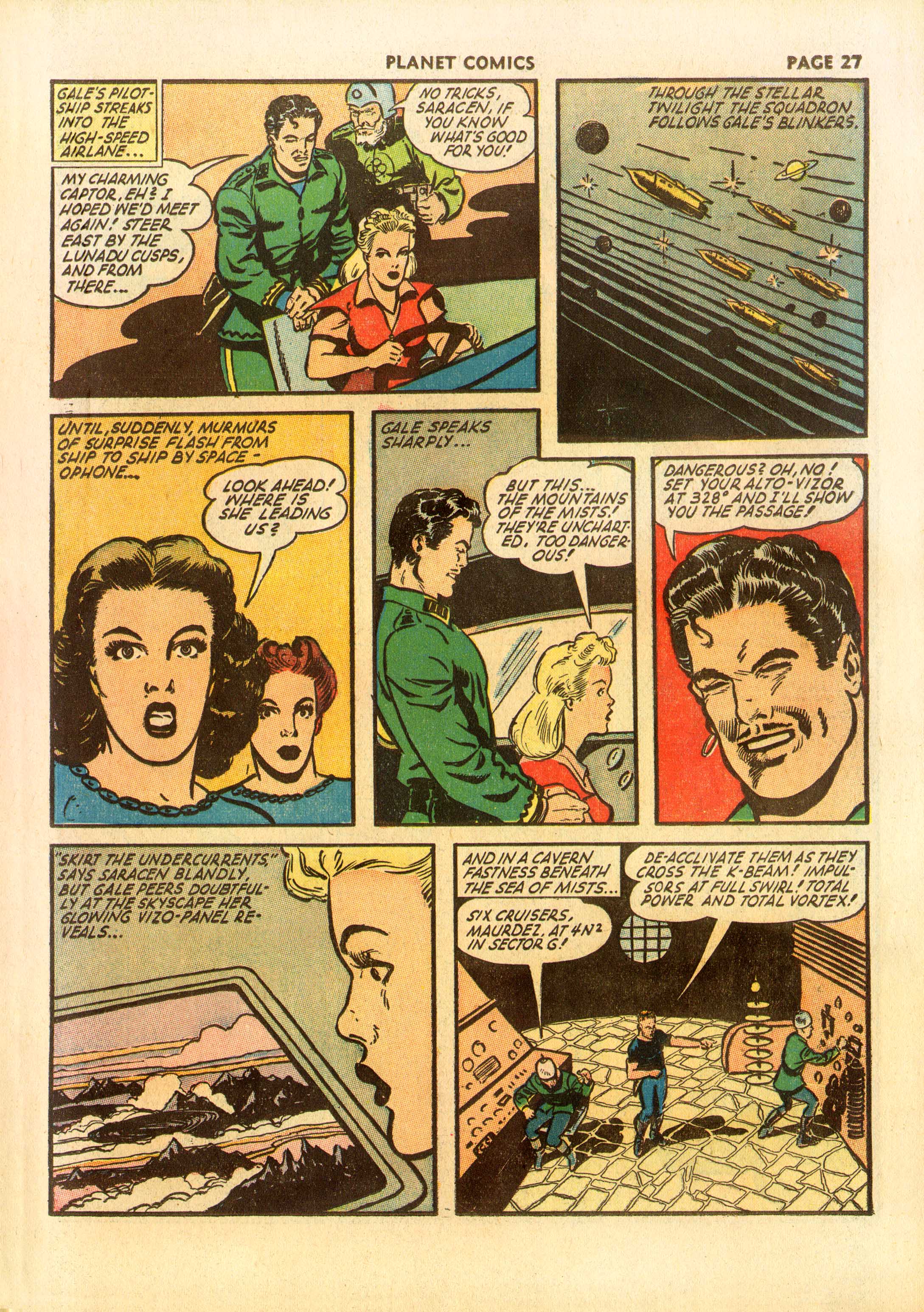 Planet Comics #23 (Fiction House), page 29. Public domain (US).