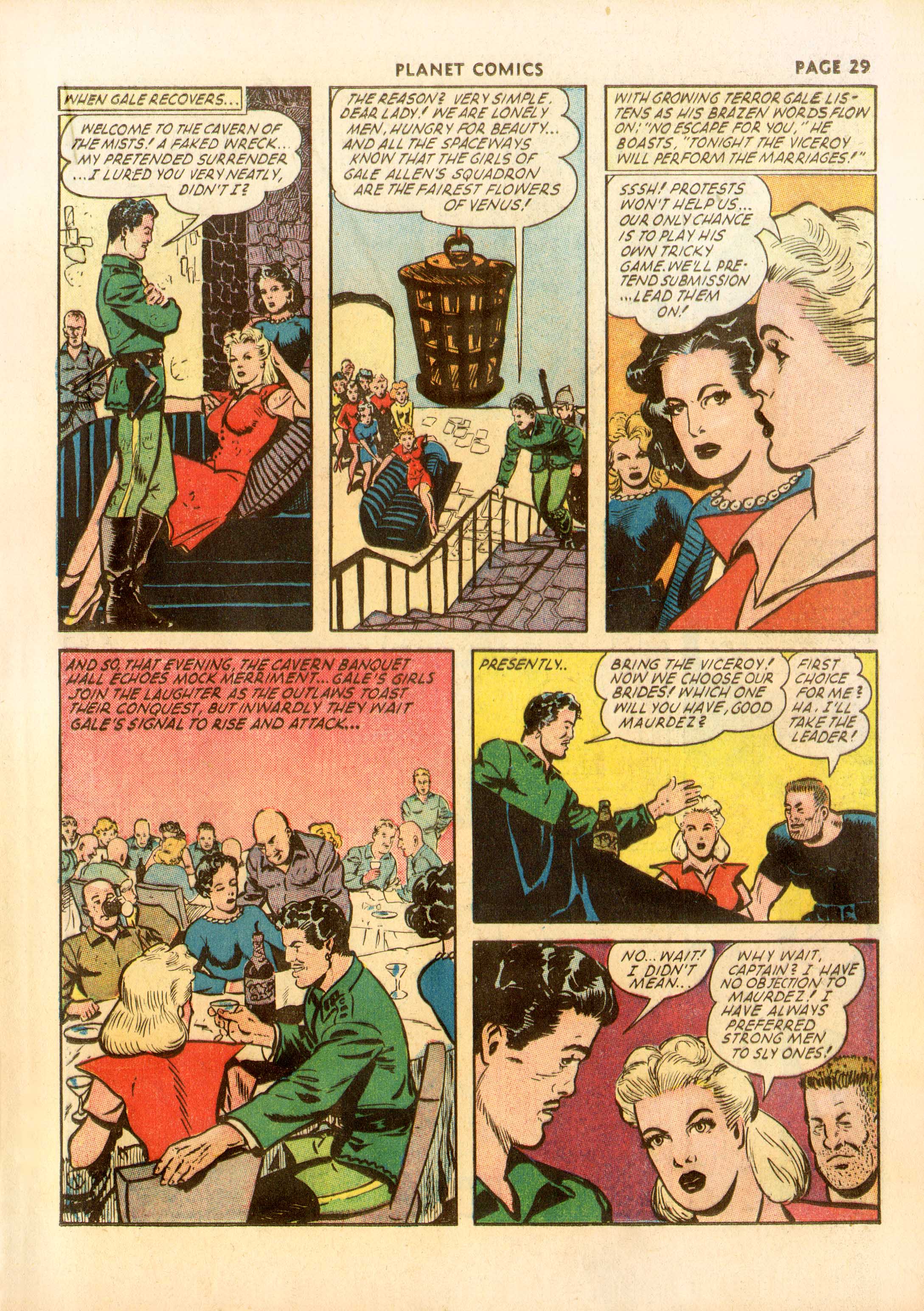 Planet Comics #23 (Fiction House), page 31. Public domain (US).