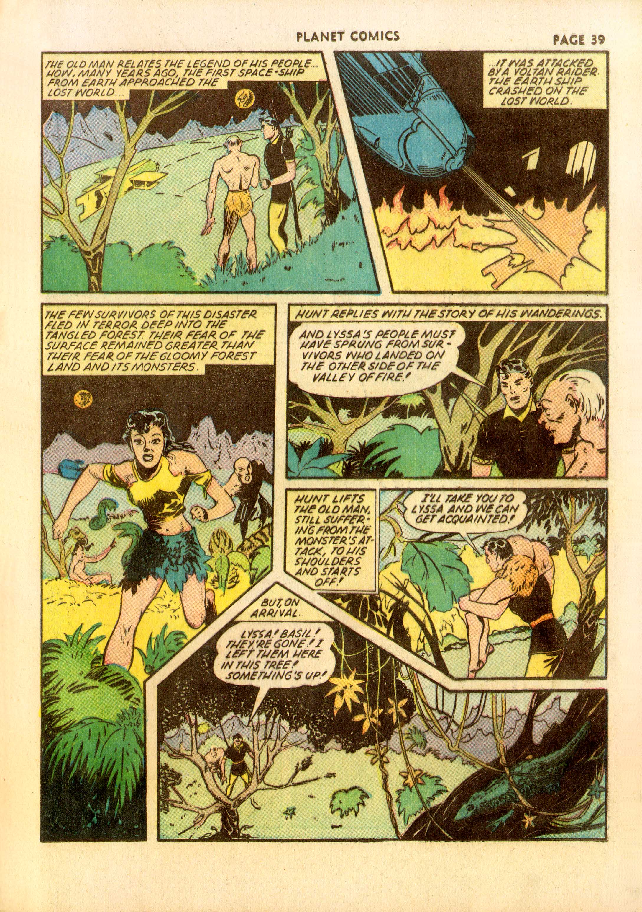 Planet Comics #23 (Fiction House), page 40. Public domain (US).