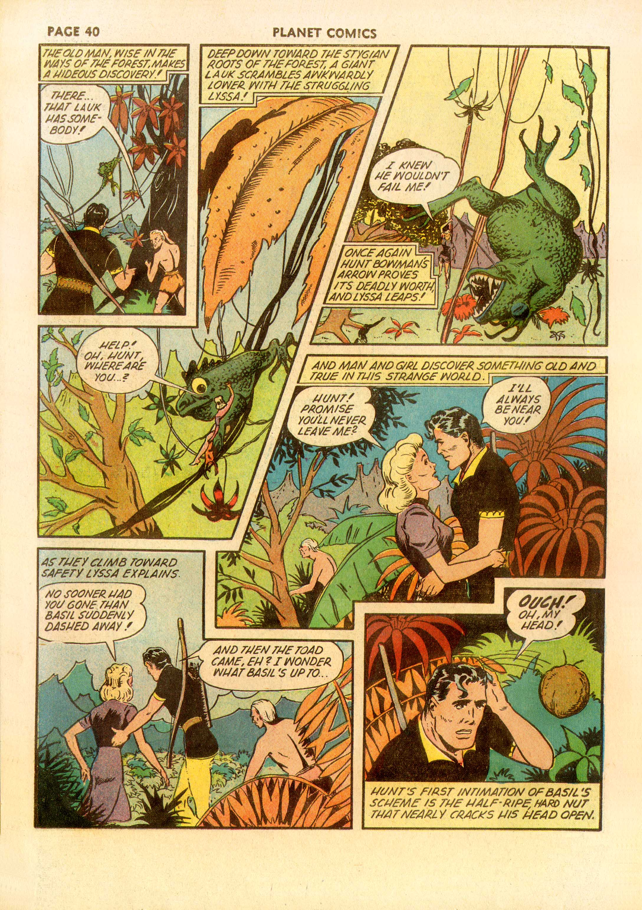 Planet Comics #23 (Fiction House), page 41. Public domain (US).