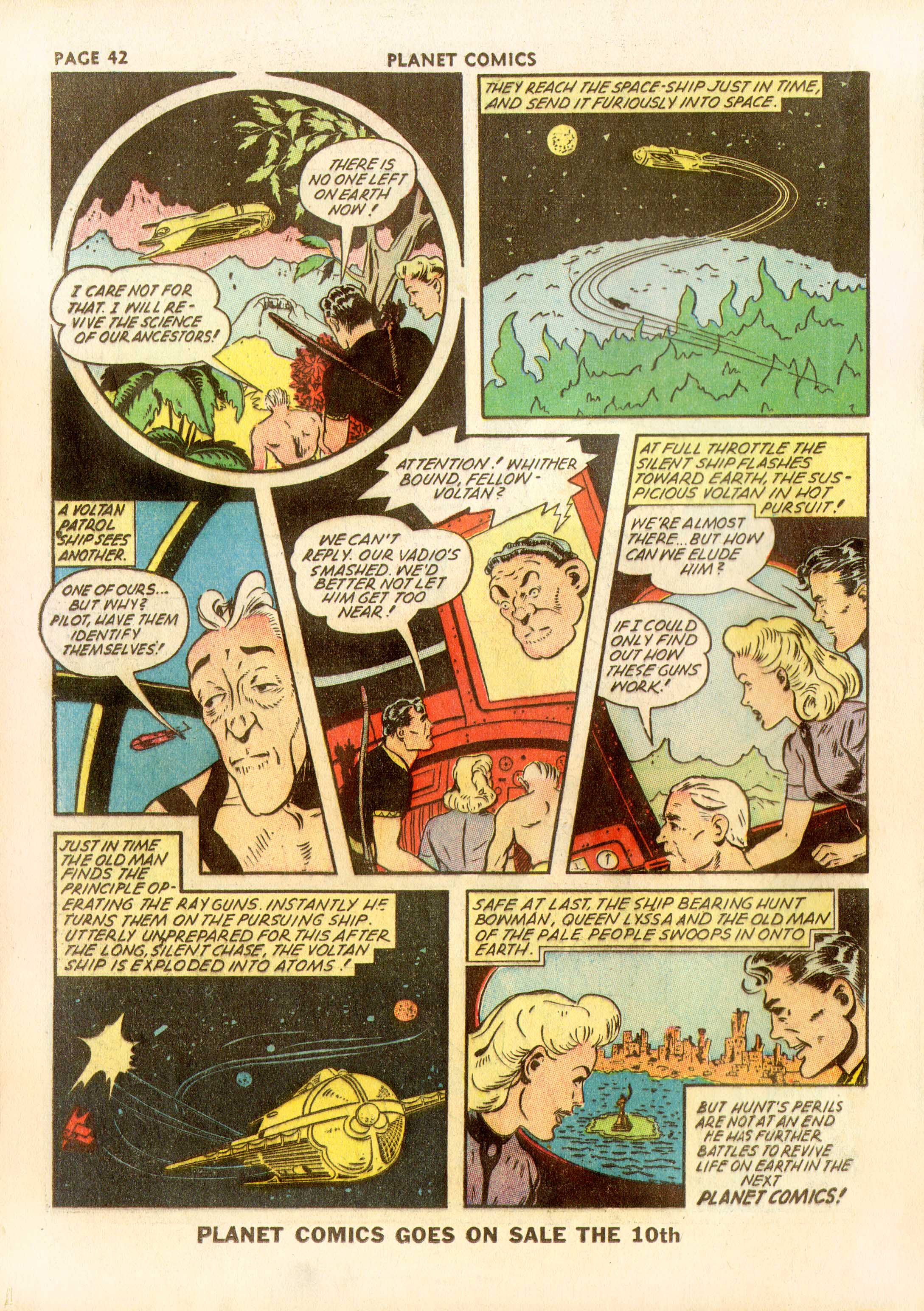 Planet Comics #23 (Fiction House), page 43. Public domain (US).