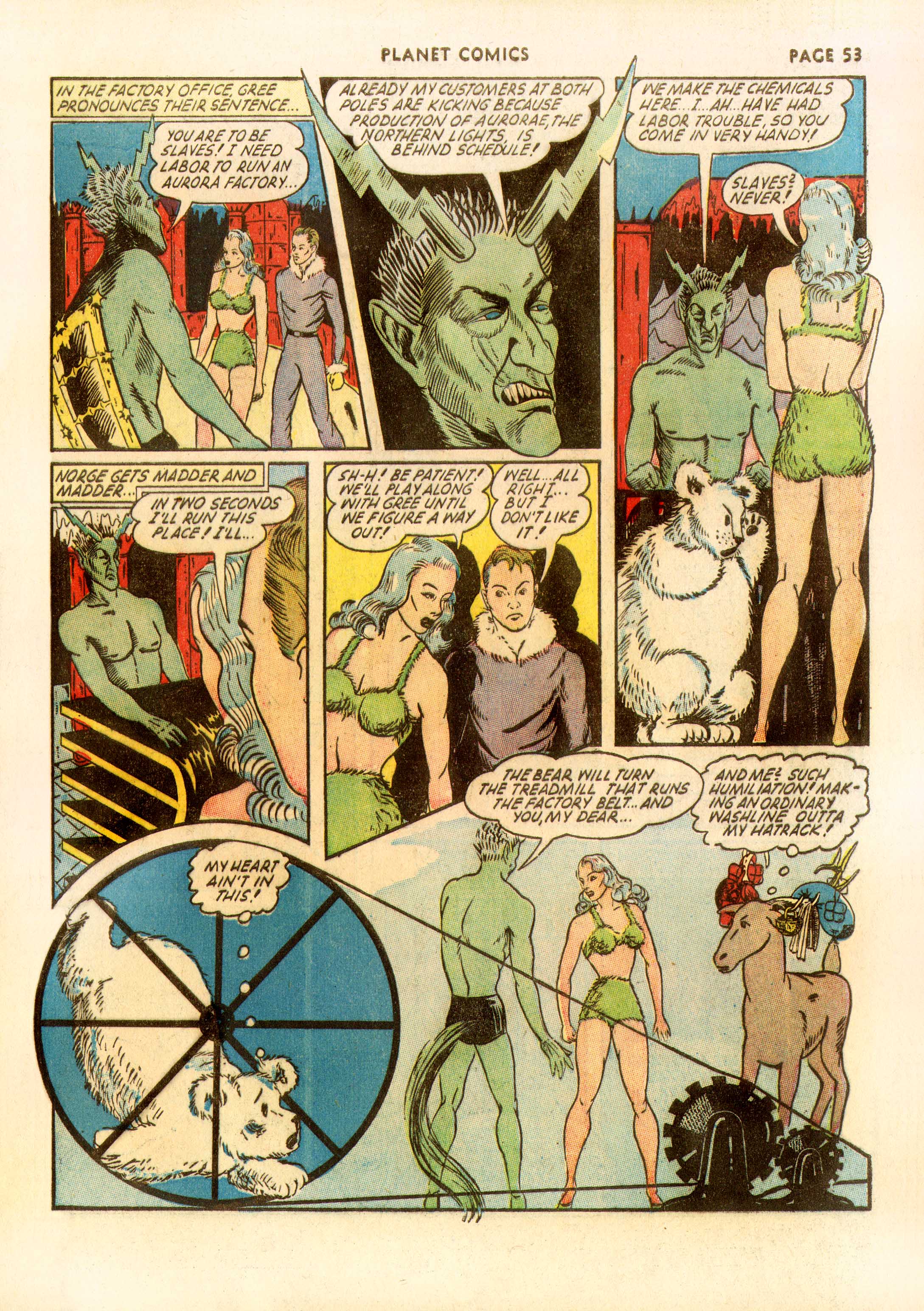 Planet Comics #23 (Fiction House), page 54. Public domain (US).