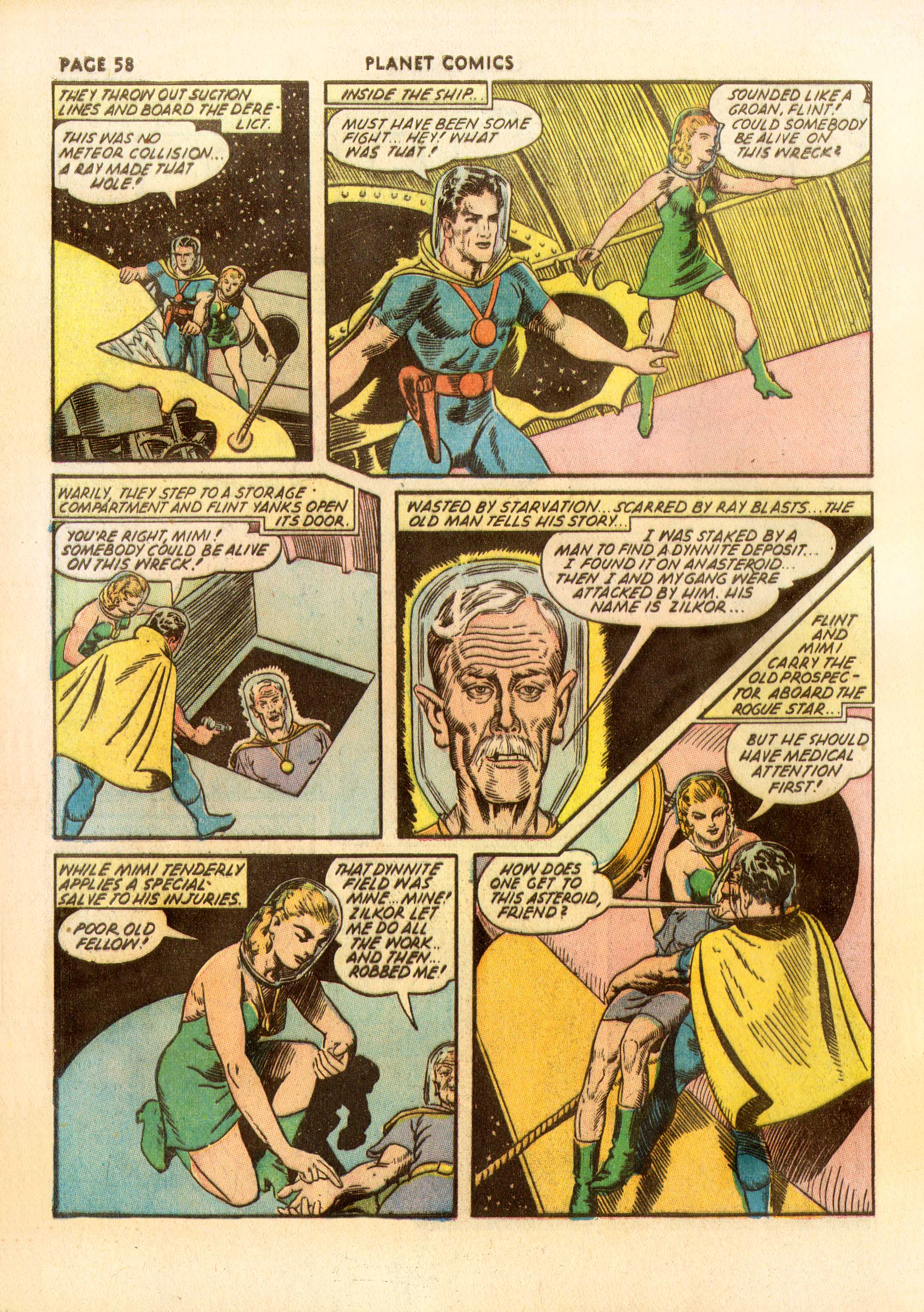 Planet Comics #23 (Fiction House), page 59. Public domain (US).