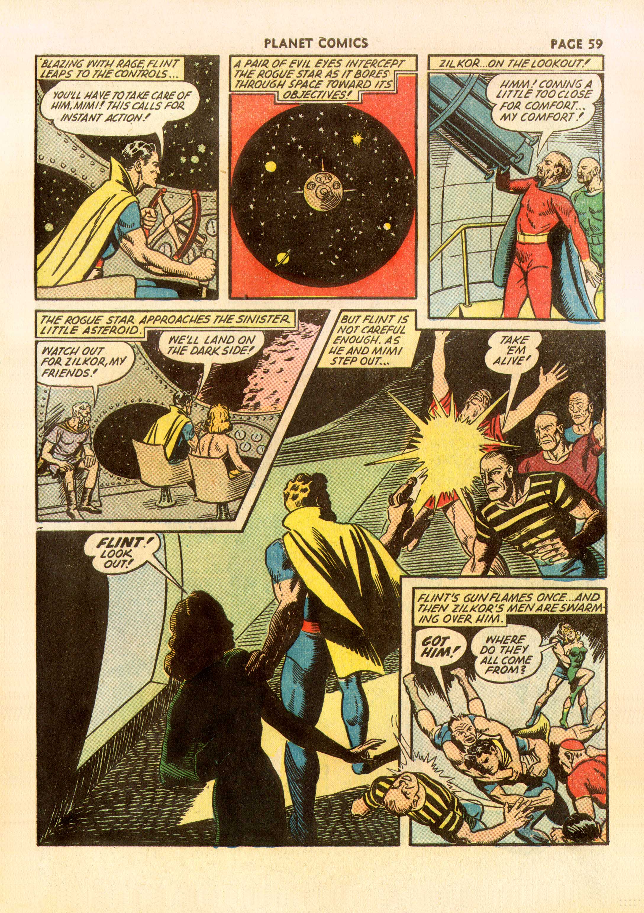 Planet Comics #23 (Fiction House), page 60. Public domain (US).