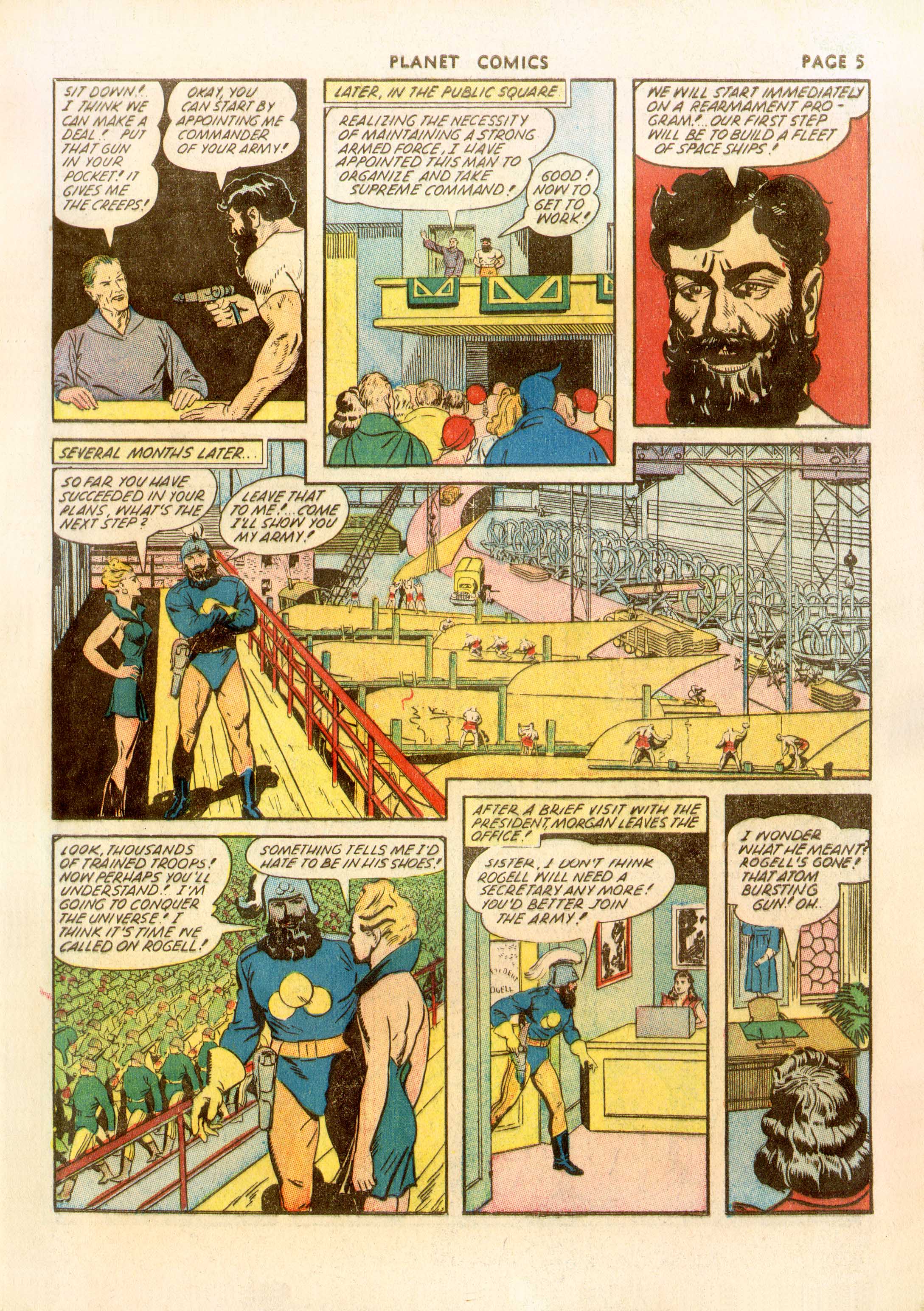 Planet Comics #23 (Fiction House), page 7. Public domain (US).