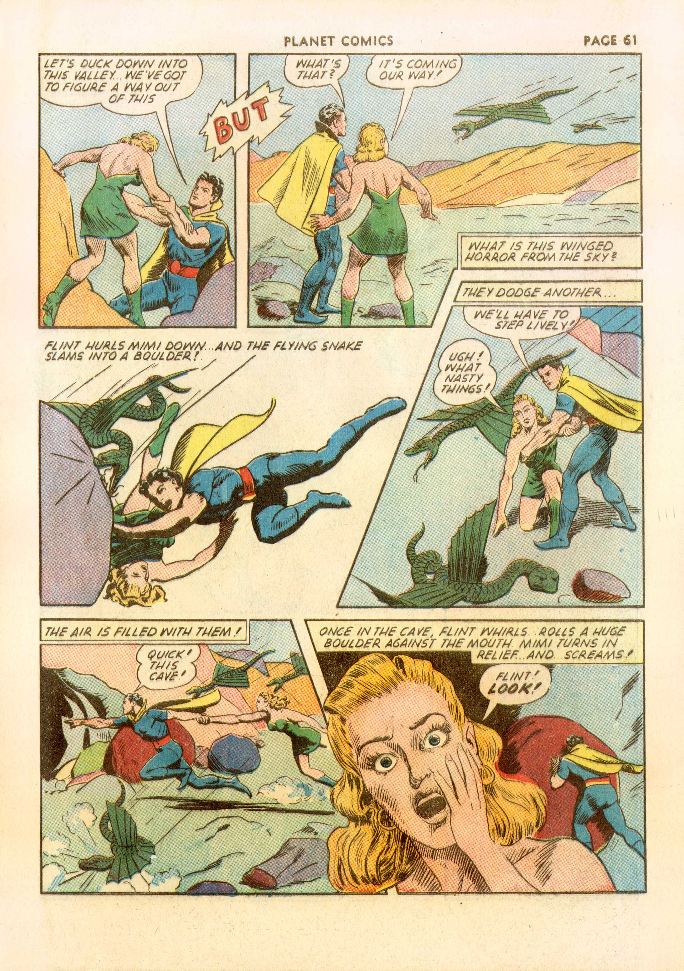Planet Comics #23 (Fiction House), page 62. Public domain (US).
