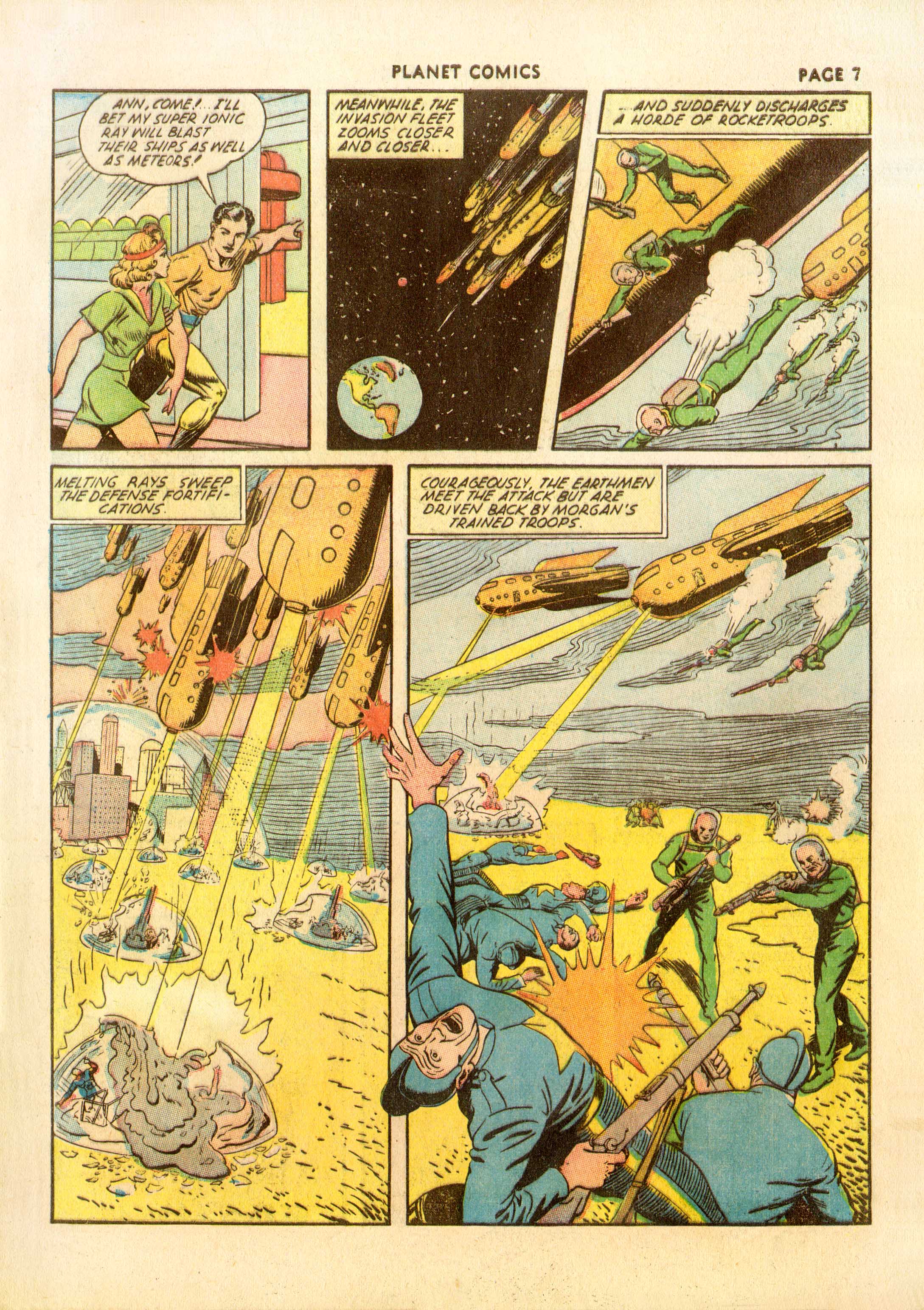 Planet Comics #23 (Fiction House), page 9. Public domain (US).