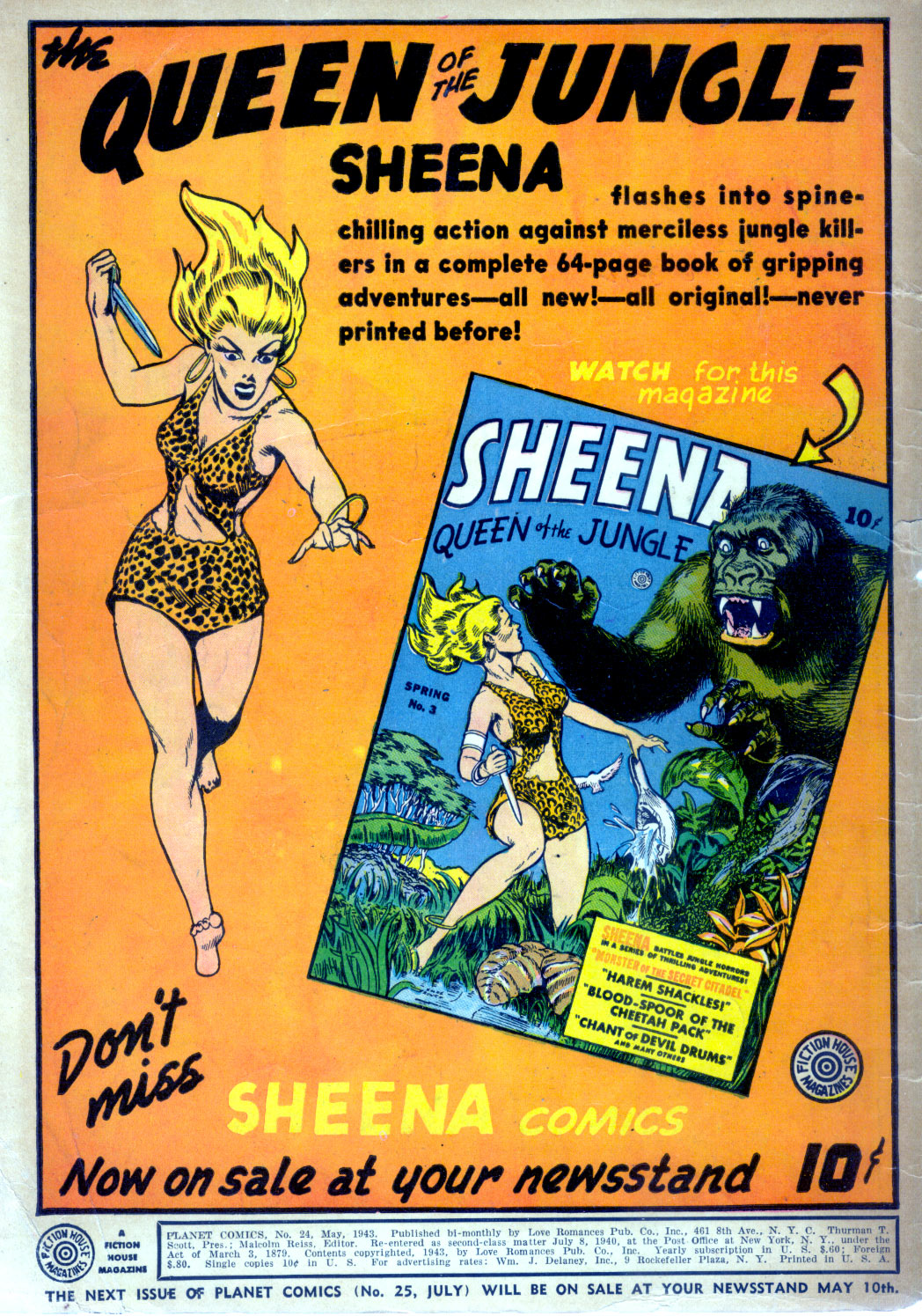 Planet Comics #24 (Fiction House), page 2. Public domain (US).