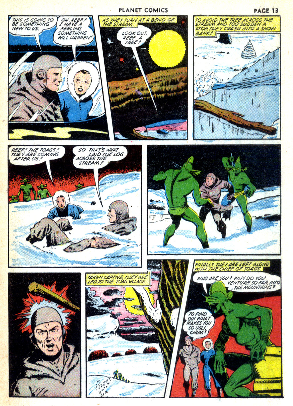 Planet Comics #24 (Fiction House), page 15. Public domain (US).