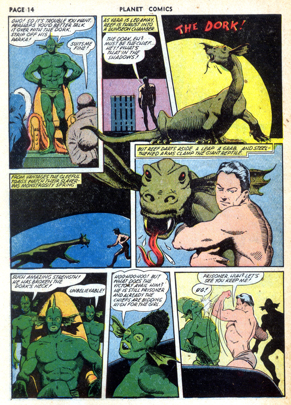 Planet Comics #24 (Fiction House), page 16. Public domain (US).