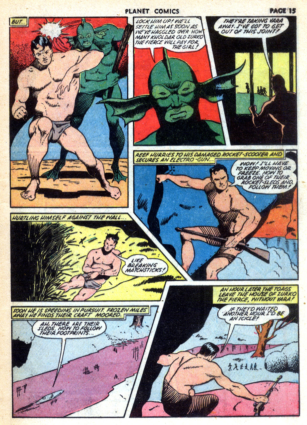 Planet Comics #24 (Fiction House), page 17. Public domain (US).