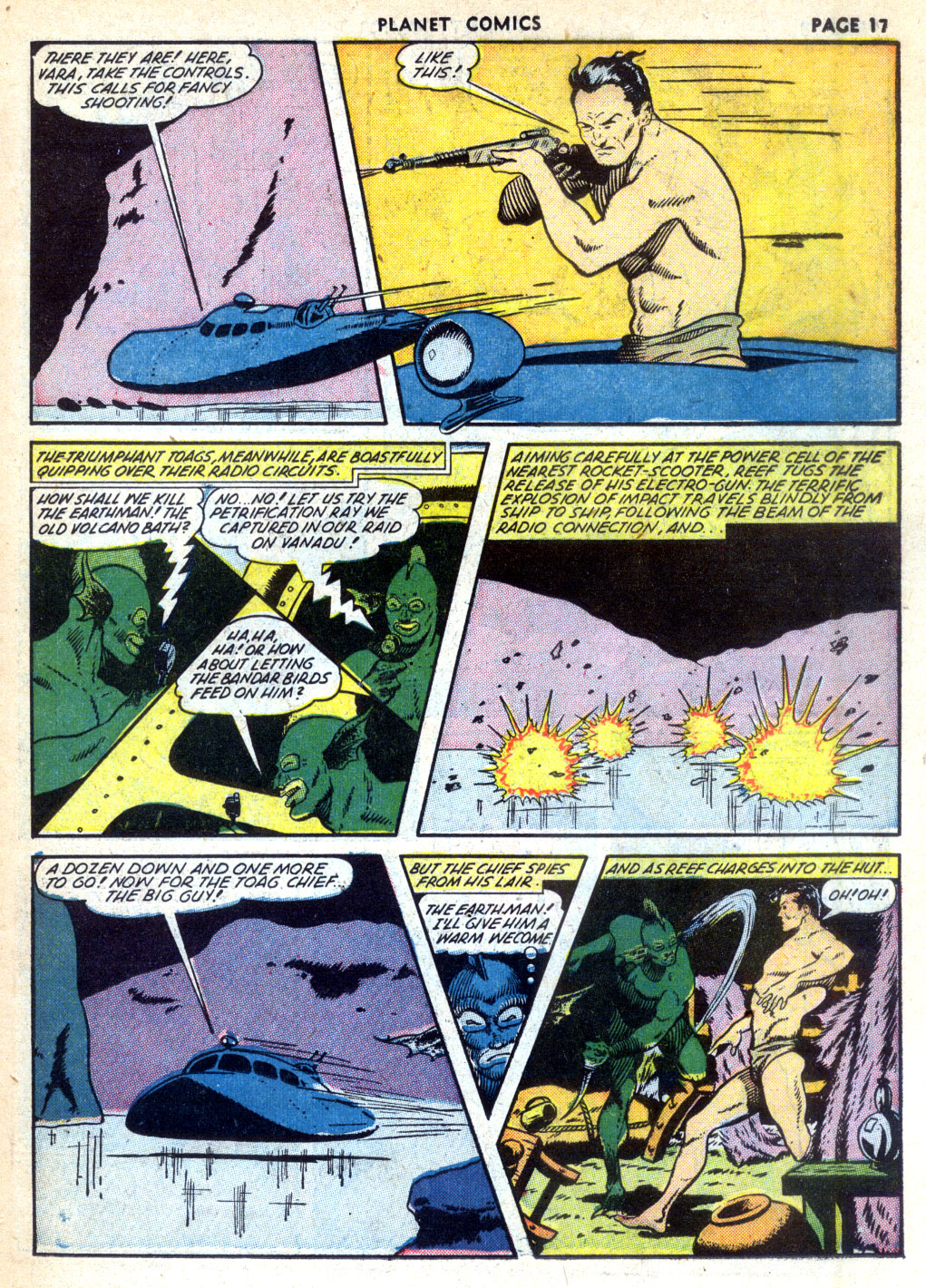 Planet Comics #24 (Fiction House), page 19. Public domain (US).