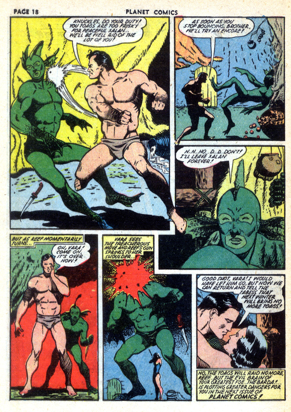 Planet Comics #24 (Fiction House), page 20. Public domain (US).