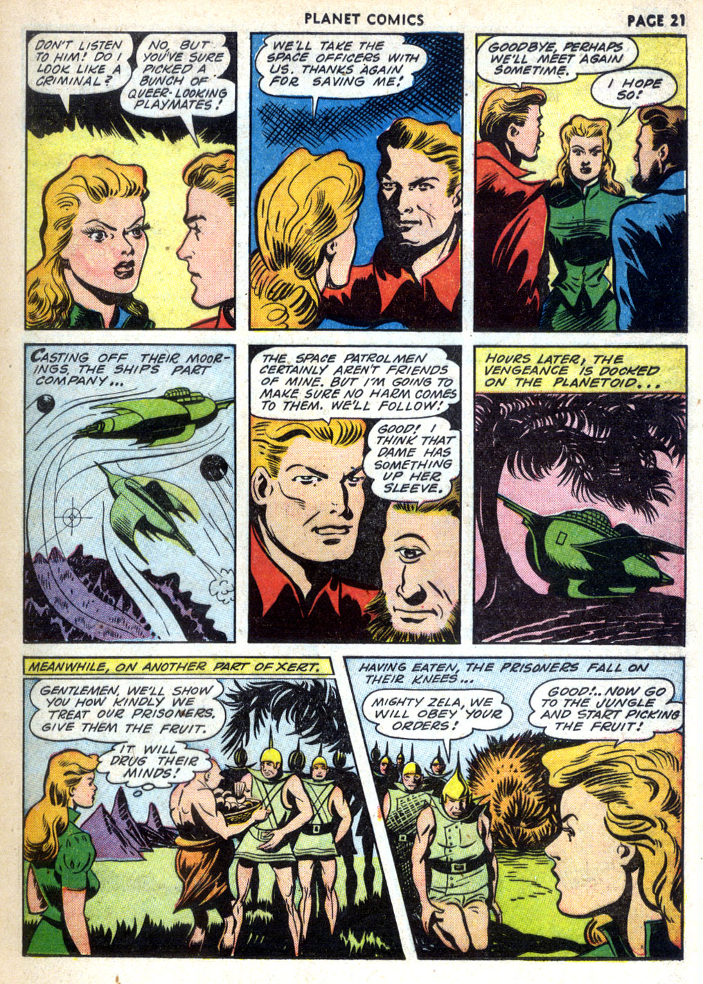 Planet Comics #24 (Fiction House), page 23. Public domain (US).