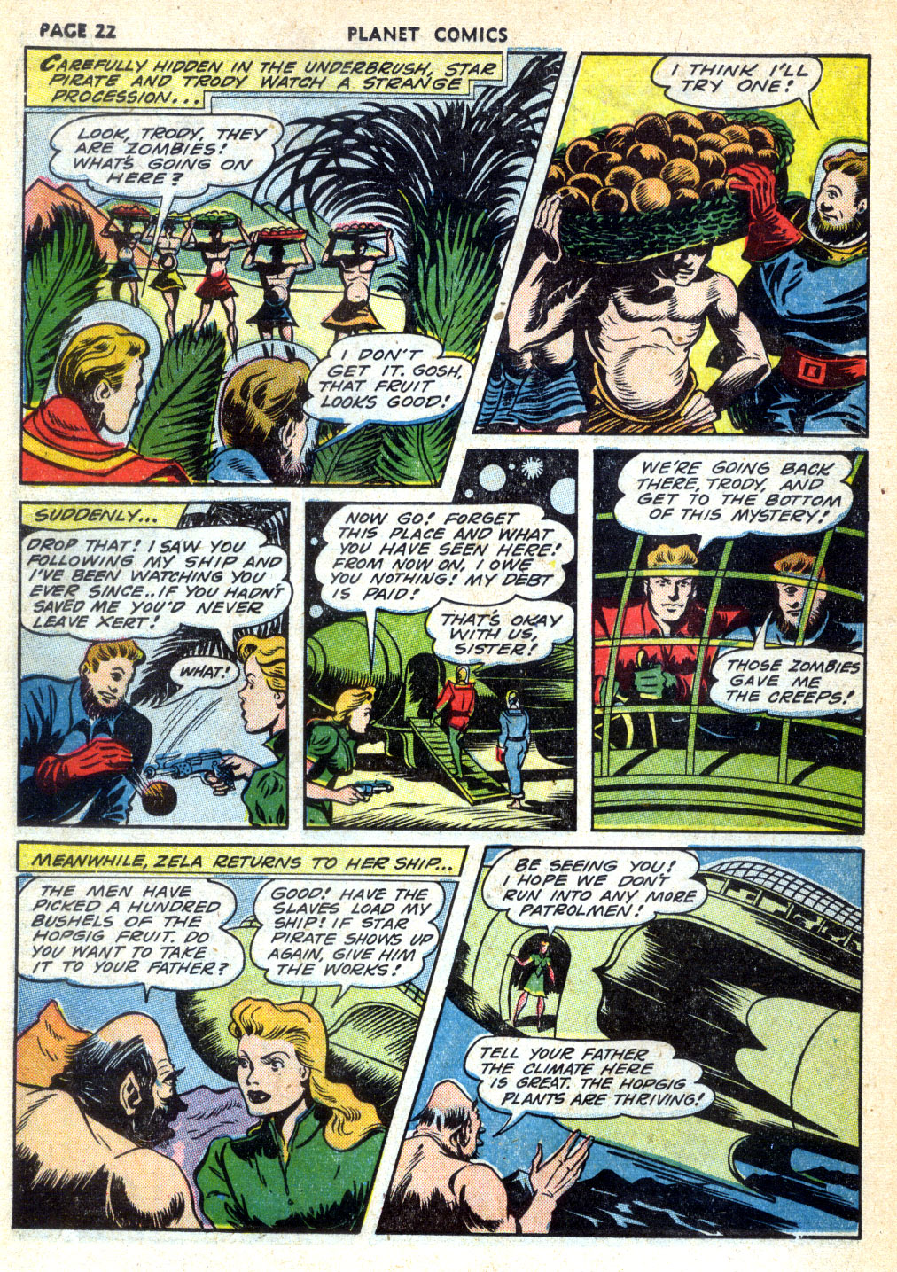 Planet Comics #24 (Fiction House), page 24. Public domain (US).
