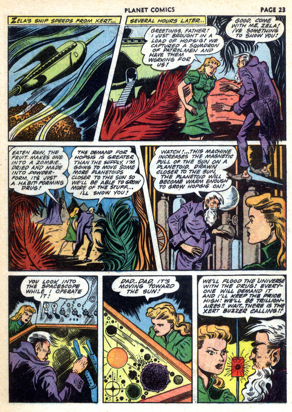 Planet Comics #24 (Fiction House), page 25. Public domain (US).
