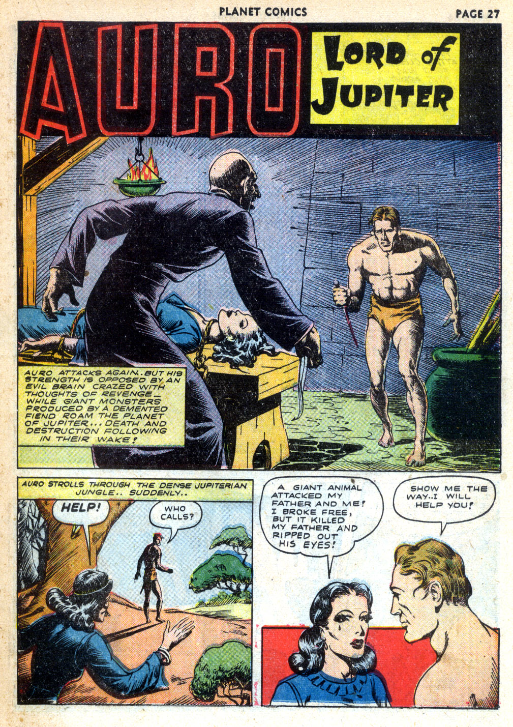 Planet Comics #24 (Fiction House), page 29. Public domain (US).