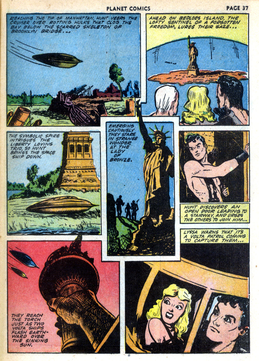 Planet Comics #24 (Fiction House), page 39. Public domain (US).