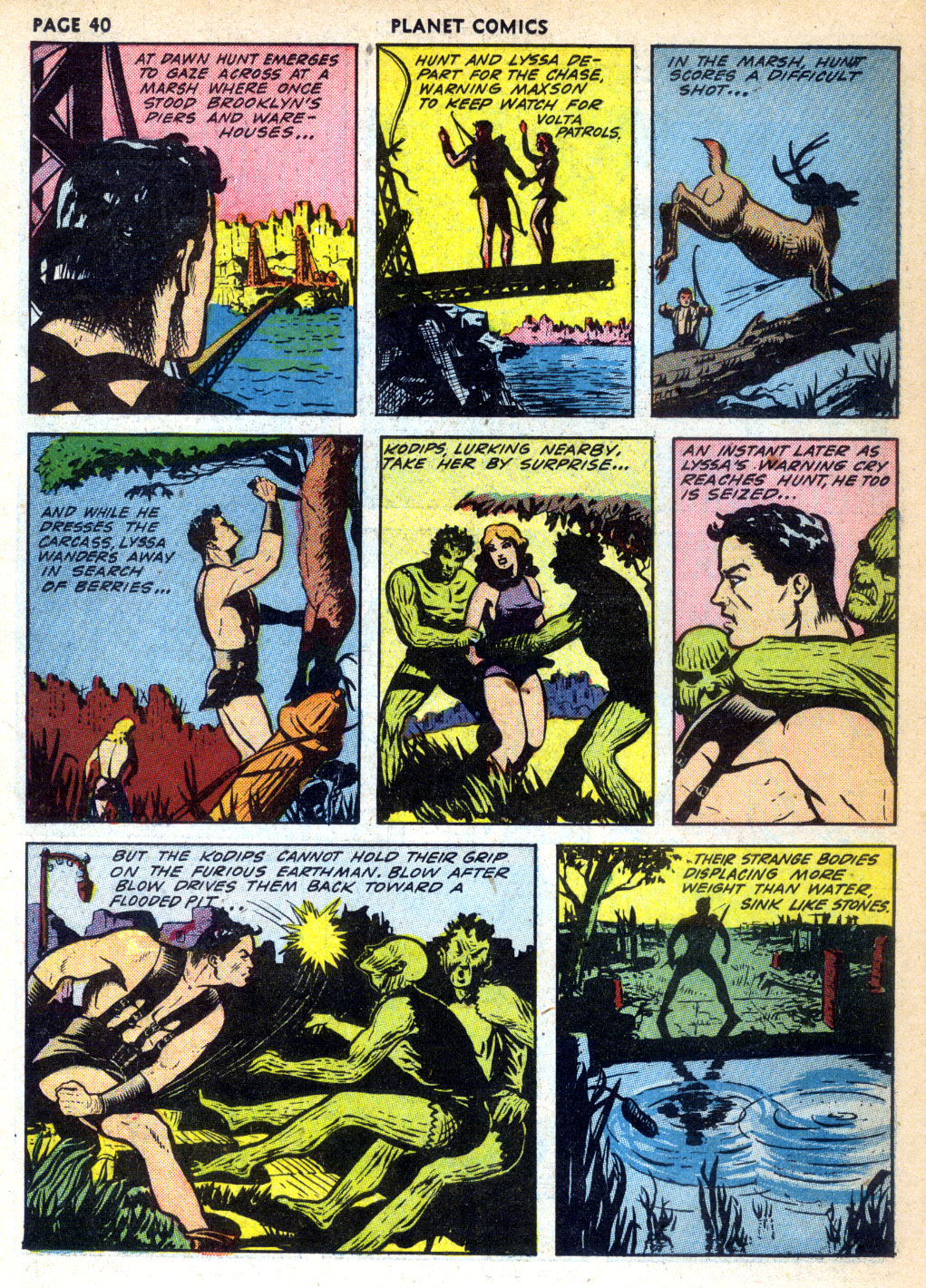 Planet Comics #24 (Fiction House), page 42. Public domain (US).