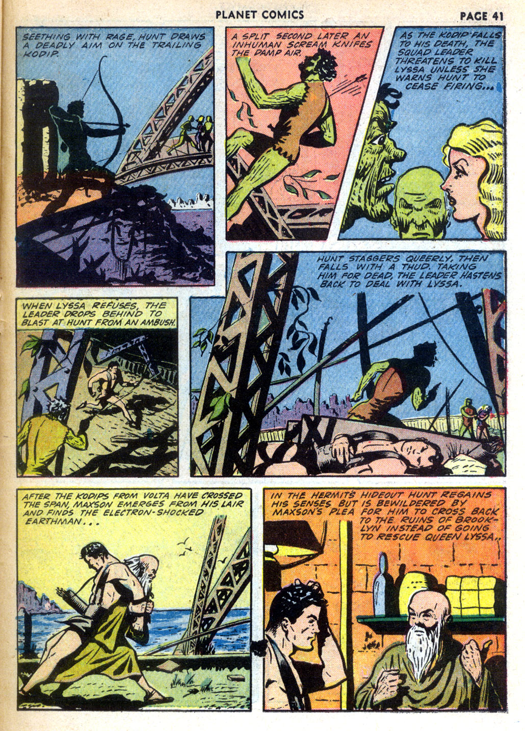 Planet Comics #24 (Fiction House), page 43. Public domain (US).