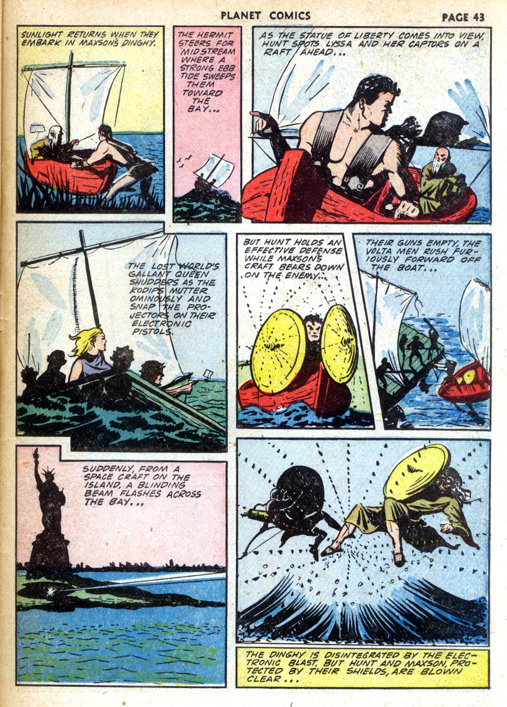Planet Comics #24 (Fiction House), page 45. Public domain (US).