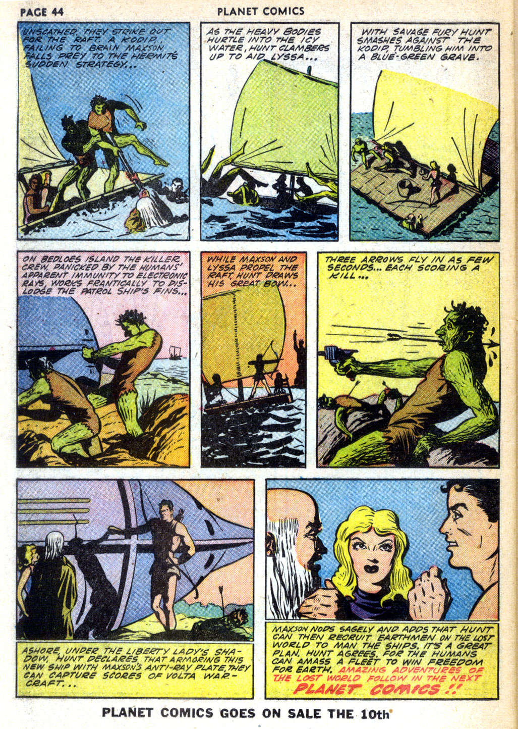 Planet Comics #24 (Fiction House), page 46. Public domain (US).