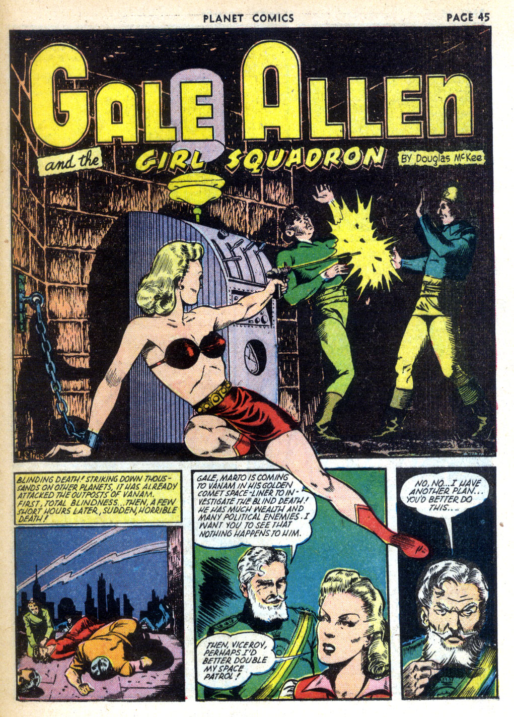 Planet Comics #24 (Fiction House), page 47. Public domain (US).