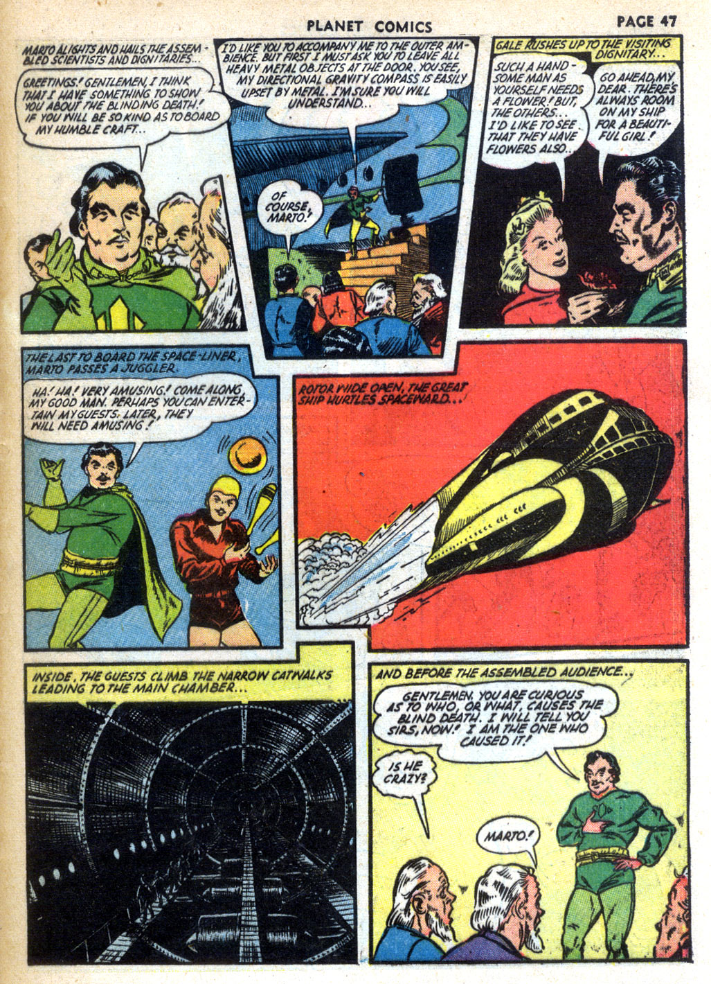 Planet Comics #24 (Fiction House), page 49. Public domain (US).