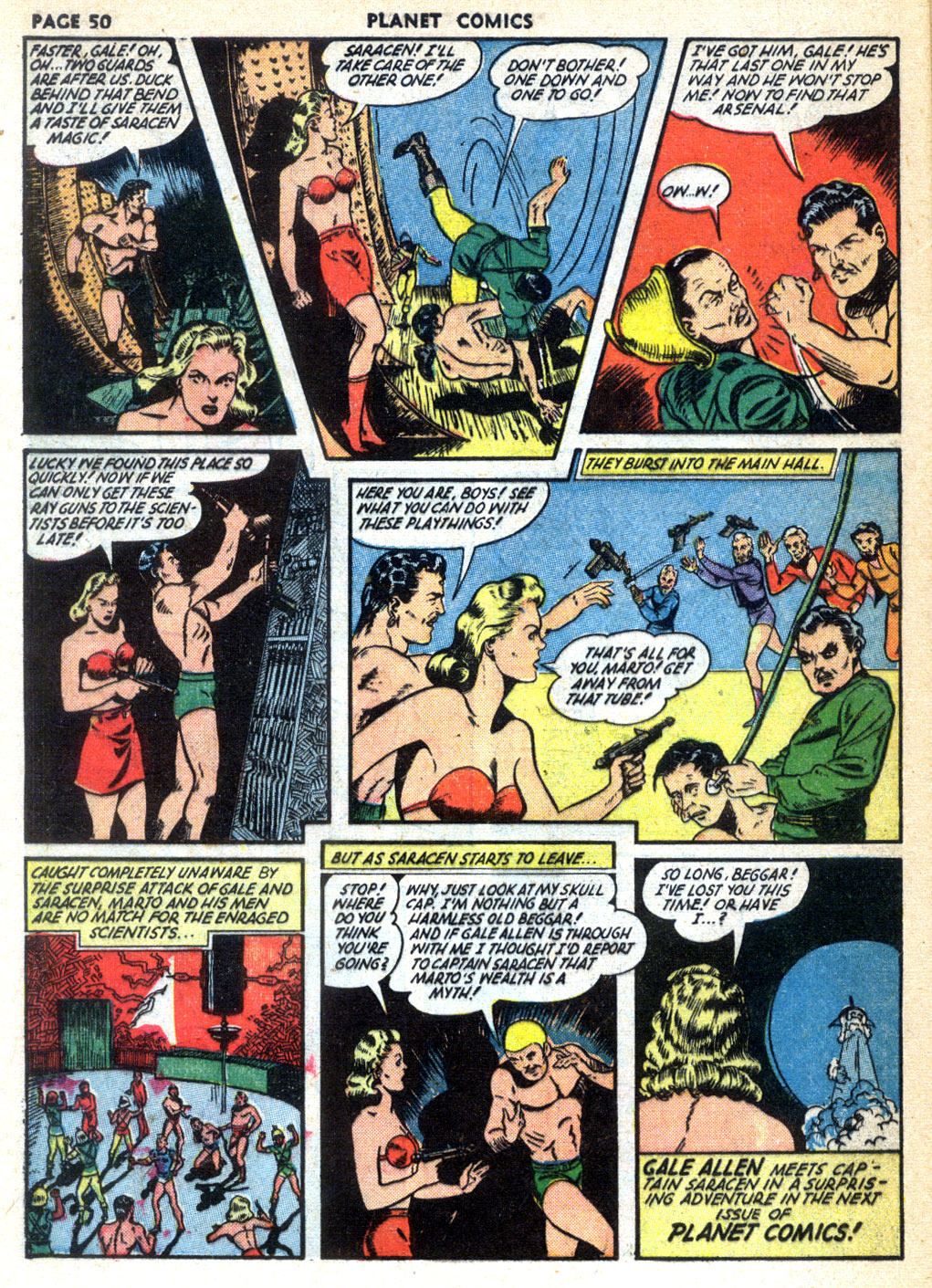 Planet Comics #24 (Fiction House), page 52. Public domain (US).