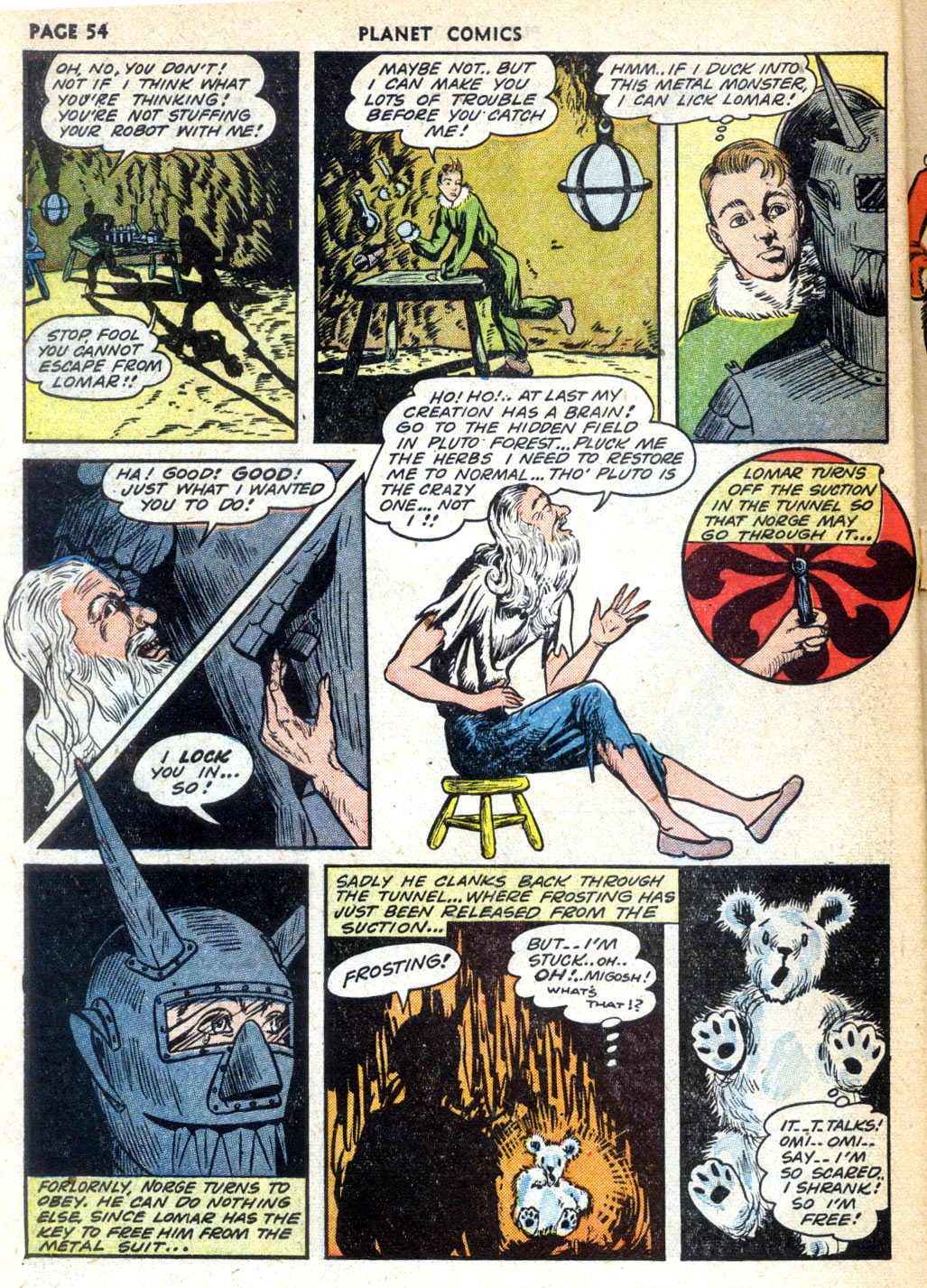 Planet Comics #24 (Fiction House), page 56. Public domain (US).