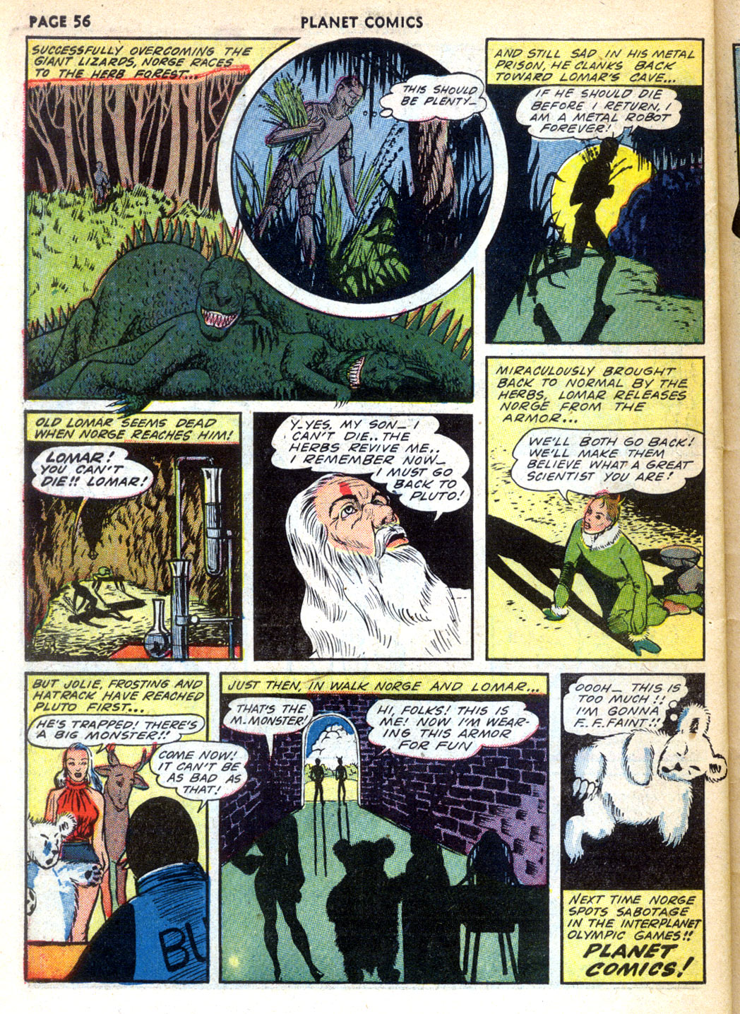 Planet Comics #24 (Fiction House), page 58. Public domain (US).