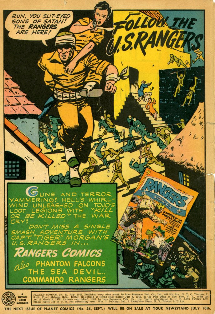 Planet Comics #25 (Fiction House), page 2. Public domain (US).