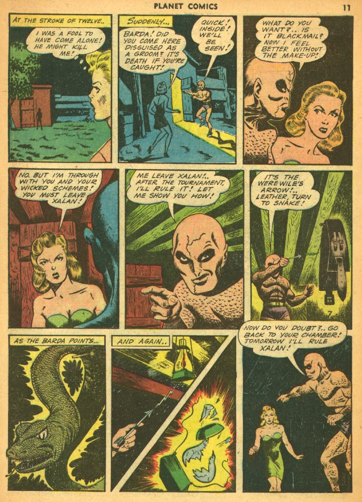 Planet Comics #25 (Fiction House), page 13. Public domain (US).