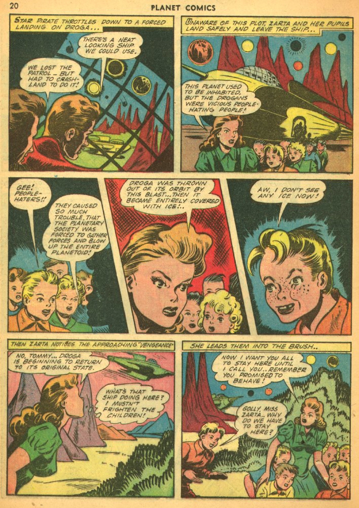 Planet Comics #25 (Fiction House), page 22. Public domain (US).