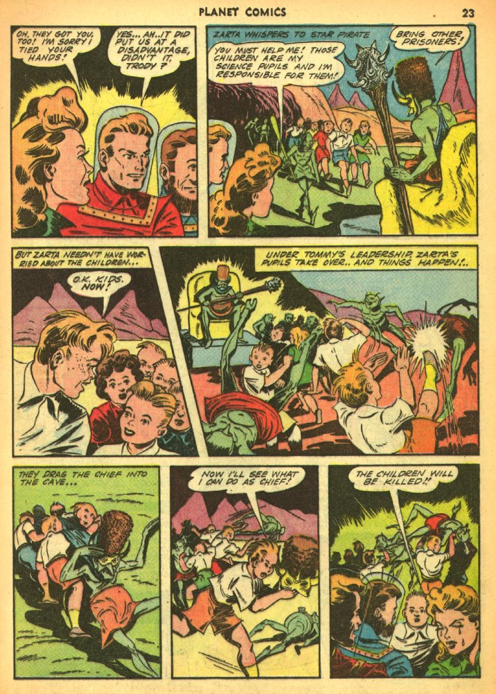 Planet Comics #25 (Fiction House), page 25. Public domain (US).
