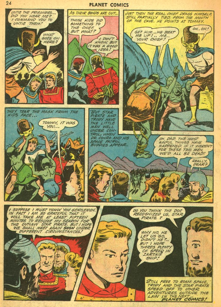Planet Comics #25 (Fiction House), page 26. Public domain (US).