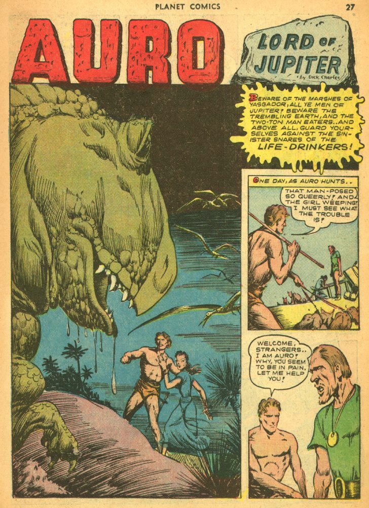 Planet Comics #25 (Fiction House), page 29. Public domain (US).