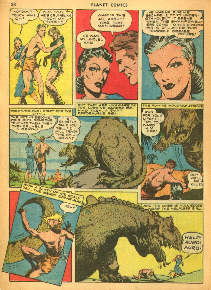 Planet Comics #25 (Fiction House), page 30. Public domain (US).