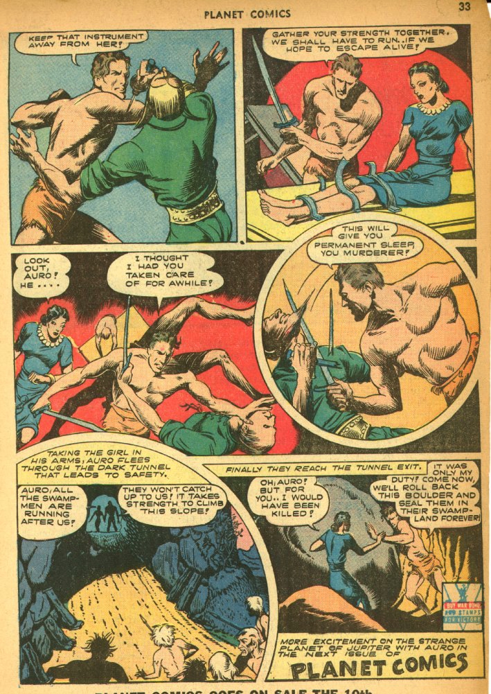 Planet Comics #25 (Fiction House), page 35. Public domain (US).