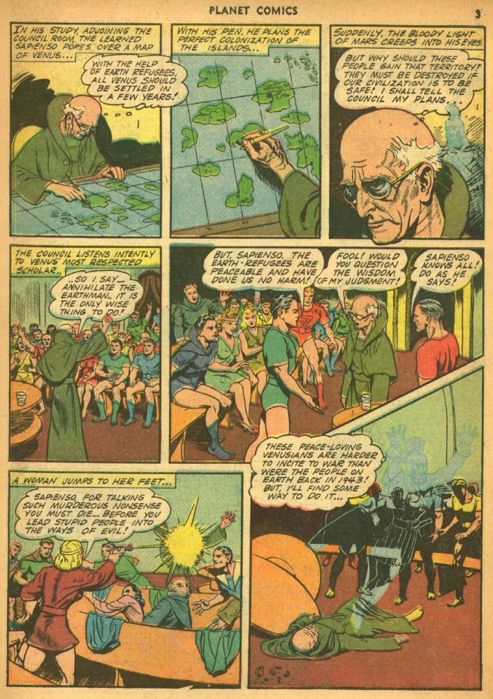 Planet Comics #25 (Fiction House), page 5. Public domain (US).