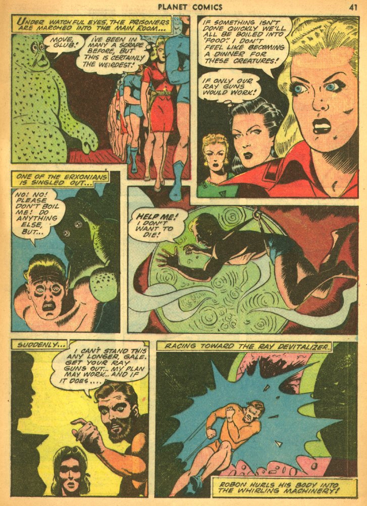 Planet Comics #25 (Fiction House), page 43. Public domain (US).